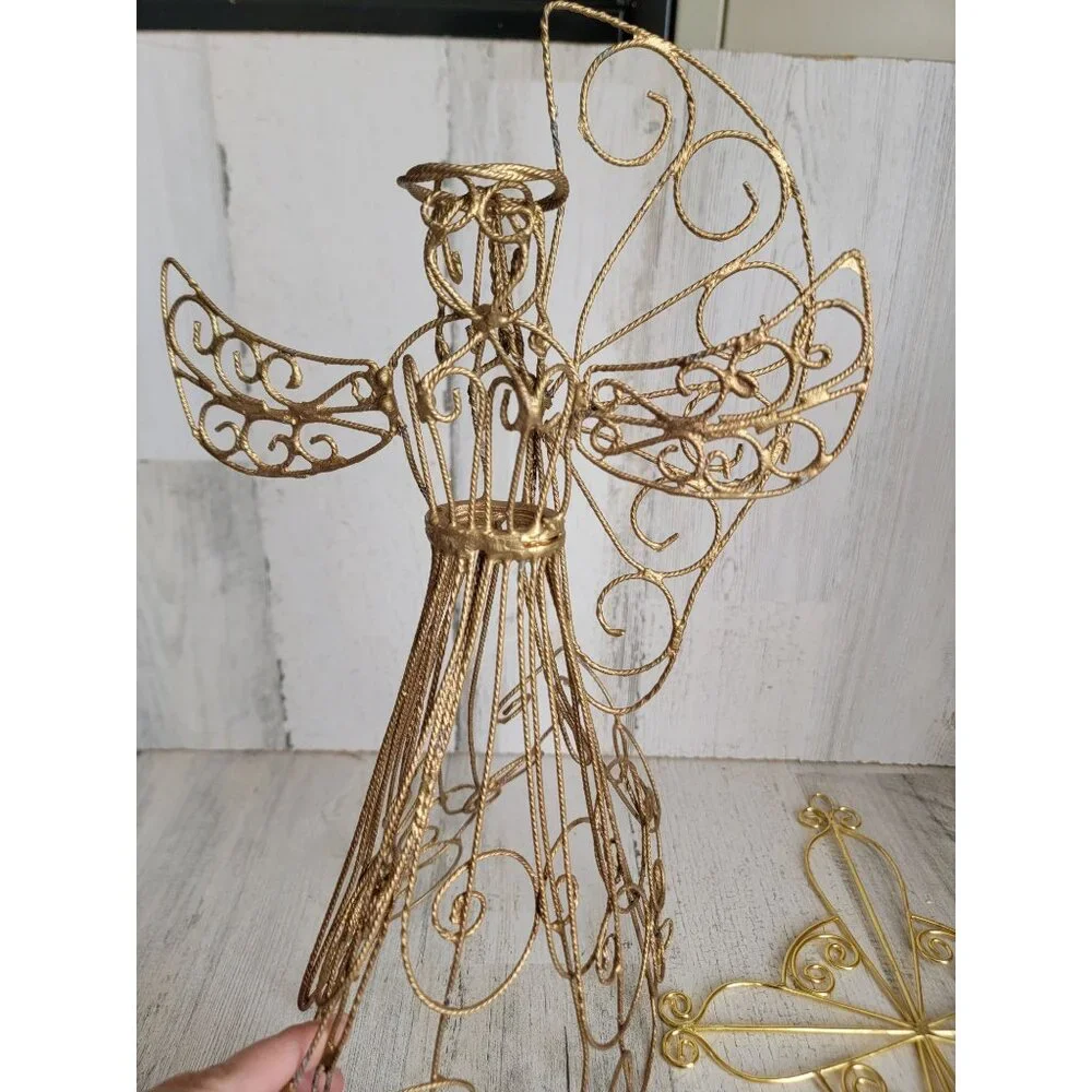 Angel cross wire metal AS IS hanging religious decor‎ set xmas